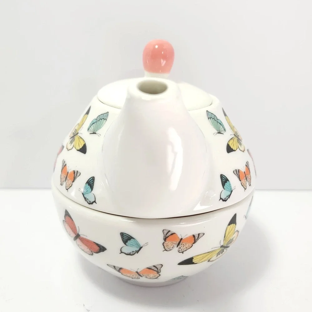 Elum‎ Designs Tea For One Set Cup and Teapot Butterflies